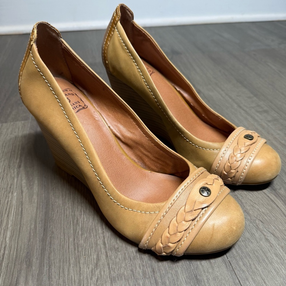 Lucky Brand Tan Wedges with Braided Detail